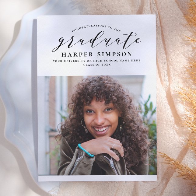 Glädje | Terrakotta Foto Examenstecken Inbjudningar (Skapare uppladdad)
