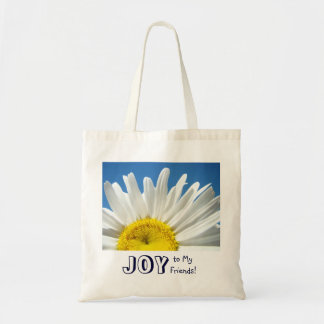 GLÄDJE till mina vänner Totebags Tusenskönor Blå H Tygkasse