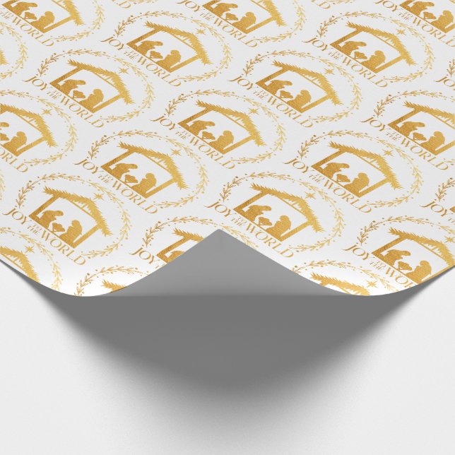 Glädje till världen Guld Jul Presentpapper (Hörn)