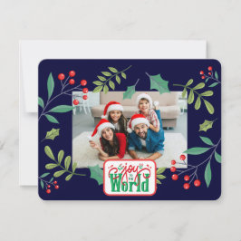 Glädje till världen Holly Berry (lägg till dina fo Julkort