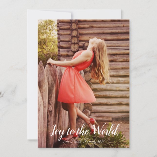 Glädje till världen jul Anpassningsbar Julkort (Framsida)