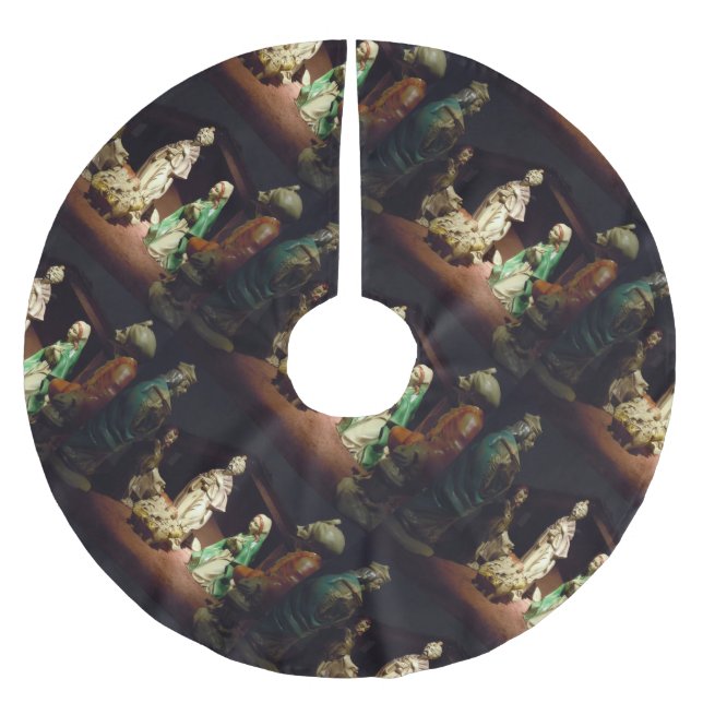 Glädje till världen julgransmatta borstad polyester (Framsidan)