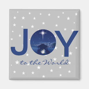 Glädje till världen julkrubba magnet