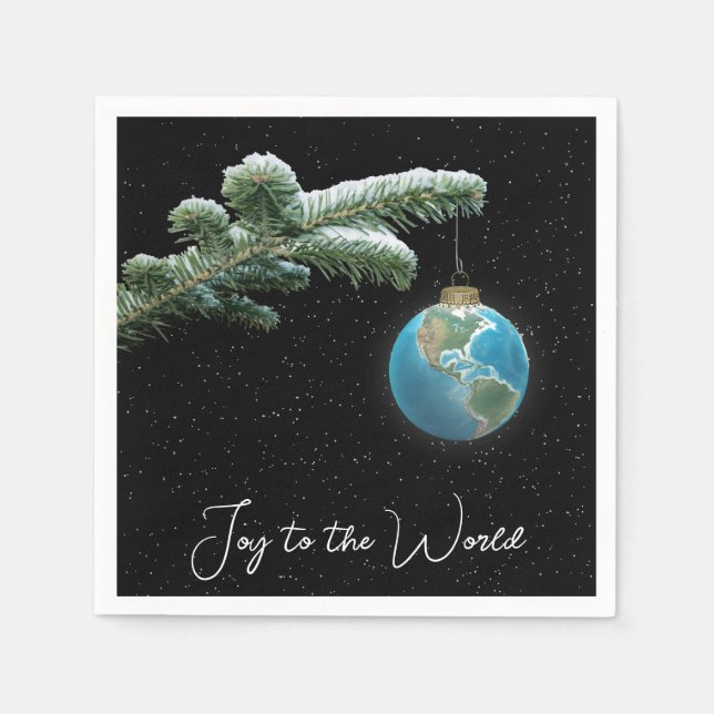 Glädje till världen julvärlden Globe Ornament Pappersservett (Framsidan)