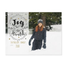 Glädje till världen Rustikt silver guld jul foto