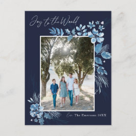 Glädje till Världen Vattenfärg blomma Jul Vykort