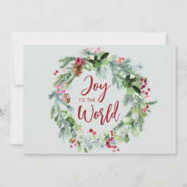 Glädje till Världen Vattenfärg Vinterkrans Julkort
