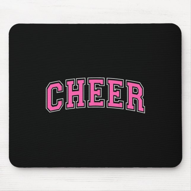 Glädje Varsity Rosa Och Vit Cheerleader Cheerlead Musmatta (Framsidan)