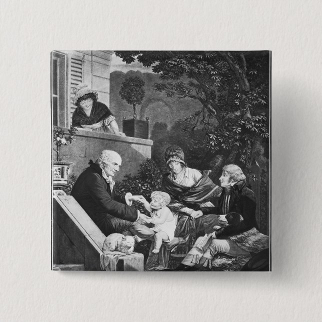 Glädjear av att vara en far, c.1797 knapp (Framsida)