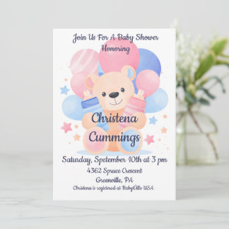Glädjebarn Babyshower Inbjudningar