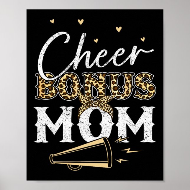 Glädjebonus Mamma Tröja Leopard Cheerleading Styv  Poster (Framsidan)