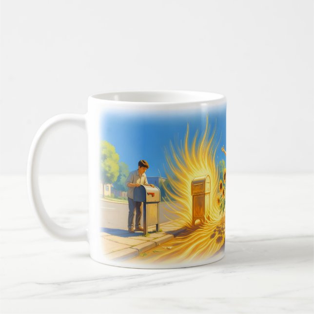 Glädjebrev låda Solstråle Glädje Explosion Affisch Kaffemugg (Vänster)