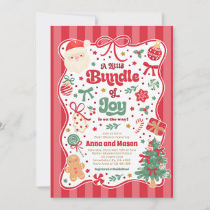 Glädjebunt Jul Coquette Båge Bebis Shower Inbjudningar