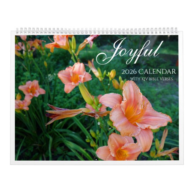 Glädjefull 2026-kalender med KJV-bibelverser Kalender (Omslag)