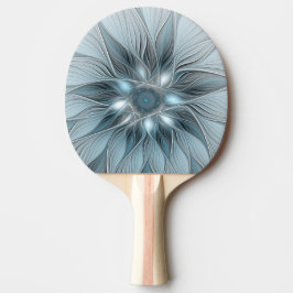 Glädjefull abstrakt blågrå blomma fraktal pingisracket