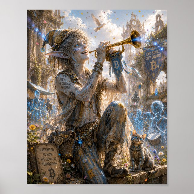 Glädjefull njutning / Rörblåsare / Stadstorget Poster (Framsidan)