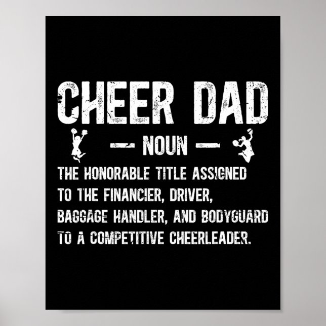 Glädjefull Pappa Definition Cheerleading Pappa Til Poster (Framsidan)