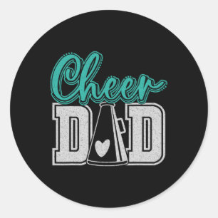 Glädjefull Pappa Min Favorit Cheerleader Kallar Mi Runt Klistermärke