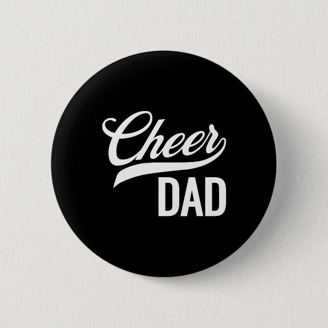Glädjefull Pappa Röd Och Vit Cheerleading Matchand Knapp (Framsida)