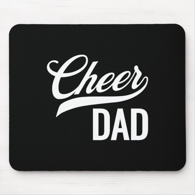 Glädjefull Pappa Röd Och Vit Cheerleading Matchand Musmatta (Framsidan)