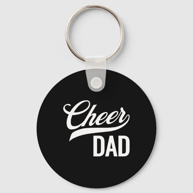 Glädjefull pappa röd och vit Cheerleading Matchand Nyckelring (Framsida)