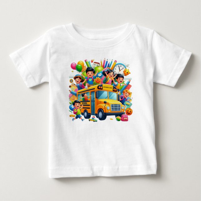 Glädjefull Skolresa: Skolbussäventyr T Shirt (Framsida)
