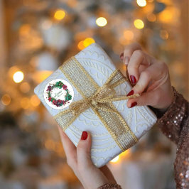 Glädjefulla Ögonblick Blommig julkransdekal Runt Klistermärke