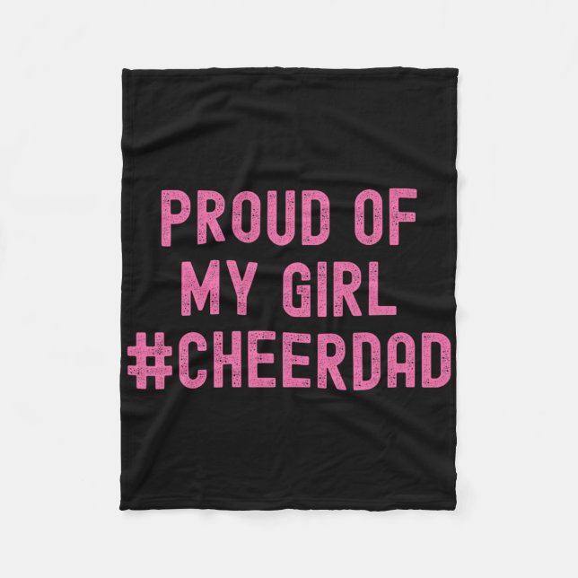 Glädjefulla Pappa Rosa Cheerleading _2  Fleecefilt (Framsidan)
