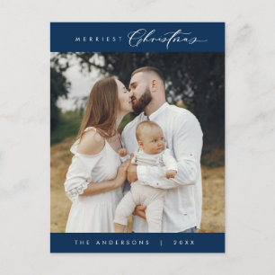 Glädjehälsning God Jul Familjefoto Vykort