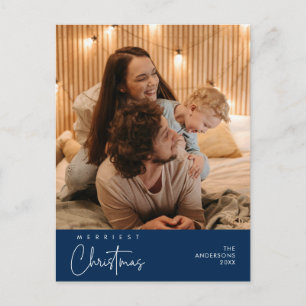 Glädjehälsning God Jul Familjefoto Vykort