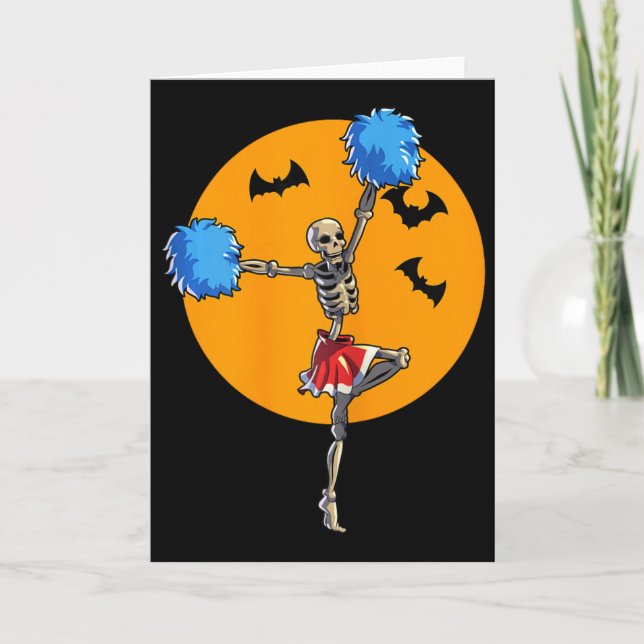 Glädjeledande Skelett Halloween Glädje Skelett Che Kort (Framsida)