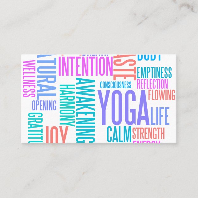 Glädjen av för pastellfärgad för Yoga det eleganta Visitkort (Framsida)