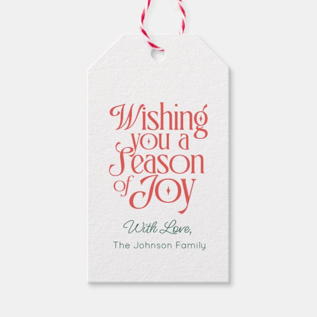 Glädjens årstid Julklappsetikett Personligad Presentetikett (Framsidan)