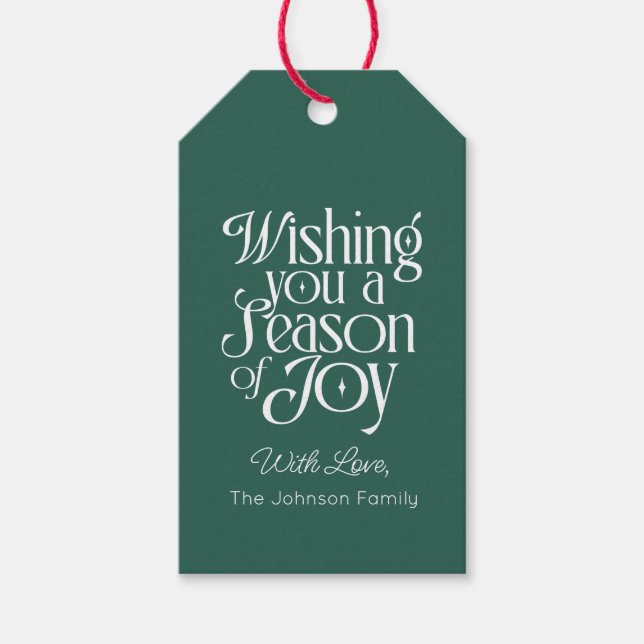 Glädjens årstid Julklappspresent Personaliserad Presentetikett (Framsidan)