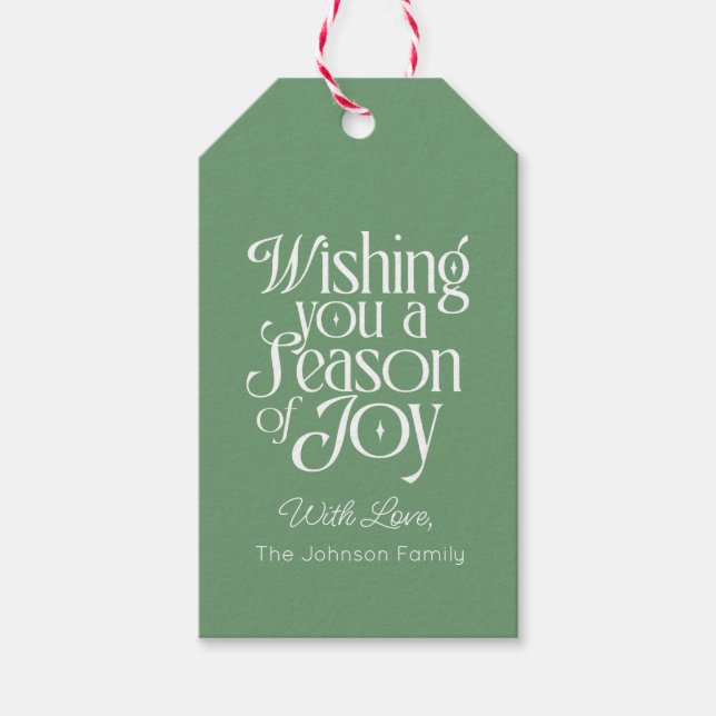 Glädjens årstid Julklappspresent Personaliserad Presentetikett (Framsidan)