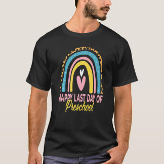 Glädjens Sista Dag För Förskolan Regnbåge Leopard  T Shirt