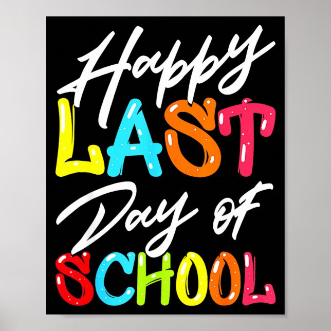 Glädjens sista skoldag barn lärare elev poster (Framsidan)