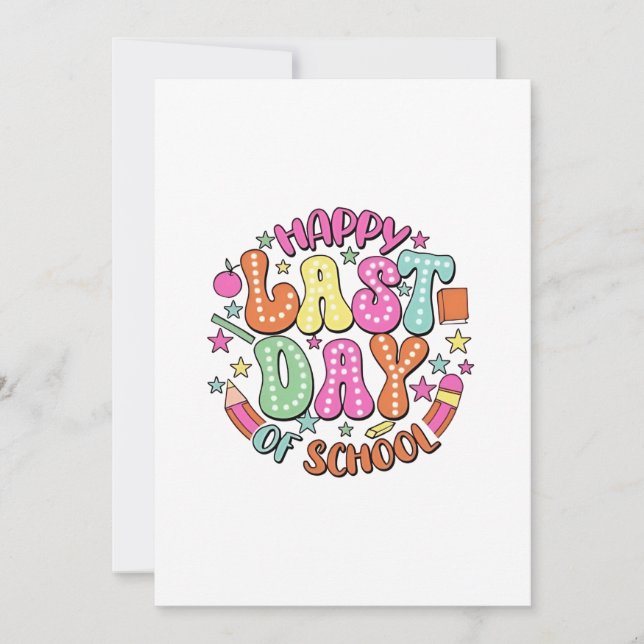 Glädjens sista skoldag inbjudningar (Framsida)