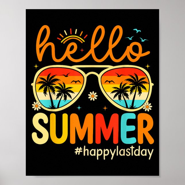 Glädjens sista skoldag lärare elev hej poster (Framsidan)