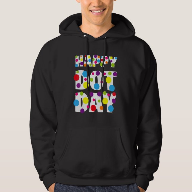 Glädjepunktdag Färgglad regnbåge prickig pojke fli Hoodie (Framsida)