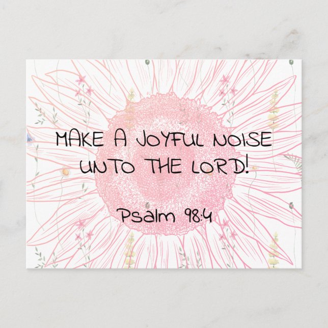 Glädjerik 2 Psalm 98:4 Kristet skriftställe Vykort (Framsida)