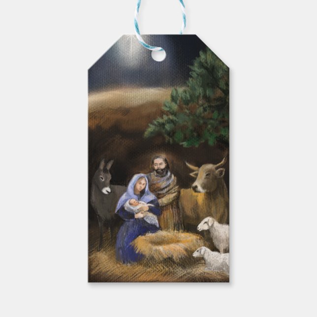 Glädjerik första julkrubba presentetikett (Framsidan)