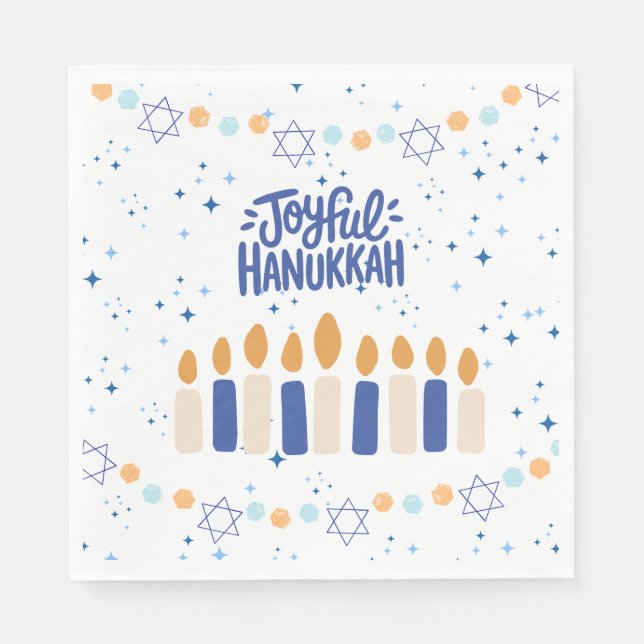 Glädjerik Hanukkah Pappersservett (Framsidan)