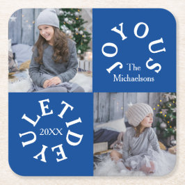 Glädjerik Jul 2 Foto Underlägg Papper Kvadrat