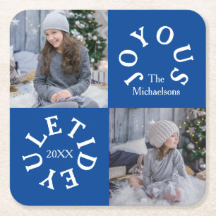 Glädjerik Jul 2 Foto Underlägg Papper Kvadrat