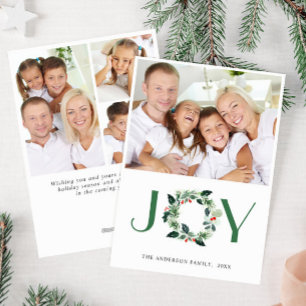 GLÄDJERIK julkrans med järnek Jul FOTO Hälsning Julkort