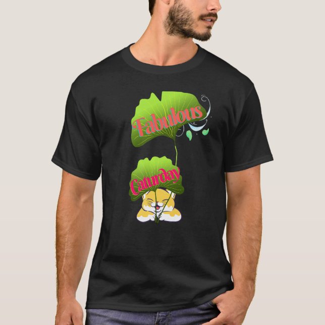 Glädjerik kattdag t shirt (Framsida)