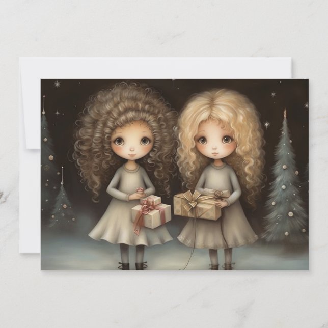 Glädjerika högtider: Ett hjärtligt julmeddelande Julkort (Framsida)