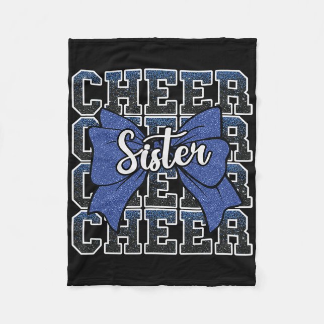 Glädjesyster Bow Sport Cheerleader Cheerleading Bl Fleecefilt (Framsidan)