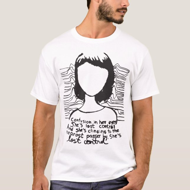 Glädjeuppdelningsförvirring i henne Retro vintageH T Shirt (Framsida)